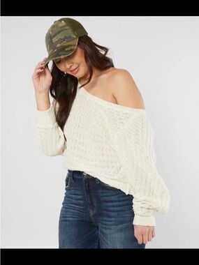 Free People Thiens Hacci Sweater Lightweight Cream XS